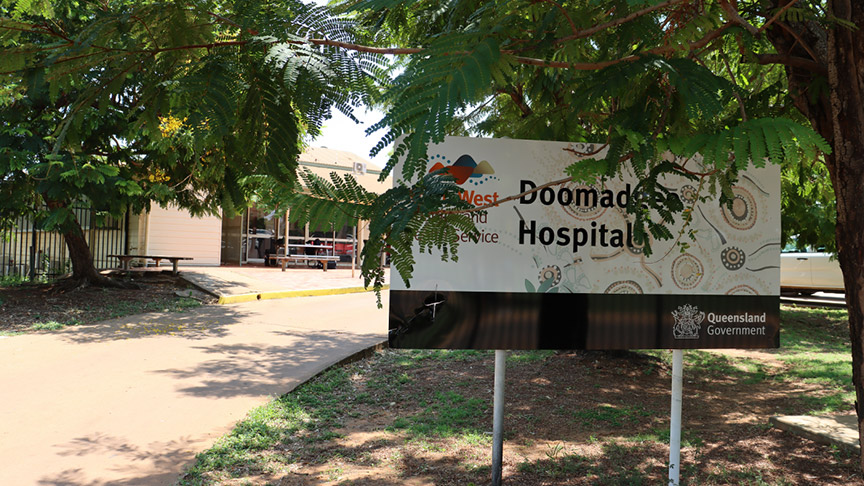 A sign displaying Doomadgee Hospital.
